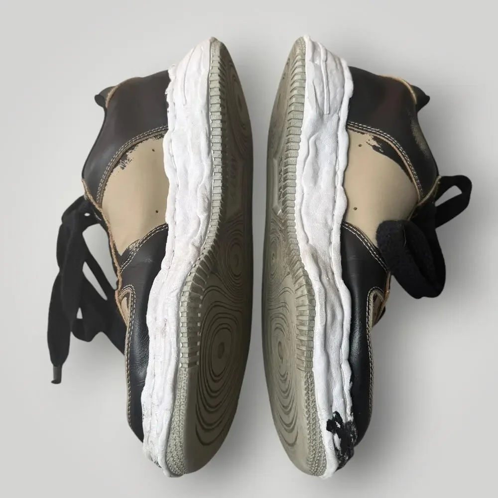 MAISON MIHARA YASUHIRO WAYNE OG SOLE LOW-TOP PAINTED LEATHER SNEAKERS sz 42